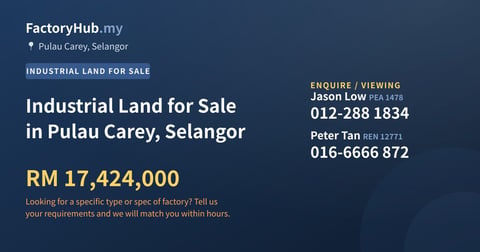 Land For Sale - Industrial Land for Sale in Pulau Carey, Selangor - Pulau Carey, Selangor