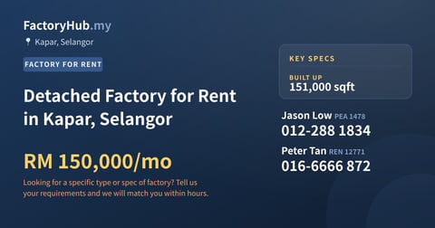 Factory For Rent - Detached Factory for Rent in Kapar, Selangor - Kapar, Selangor