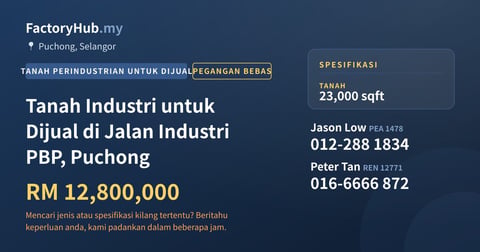 Tanah Untuk Dijual - Tanah Industri untuk Dijual di Jalan Industri PBP, Puchong - Puchong, Selangor