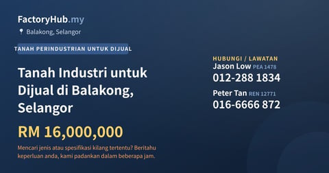 Tanah Untuk Dijual - Tanah Industri untuk Dijual di Balakong, Selangor - Balakong, Selangor