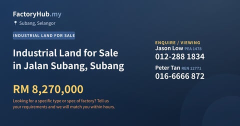 Land For Sale - Industrial Land for Sale in Jalan Subang, Subang - Subang, Selangor