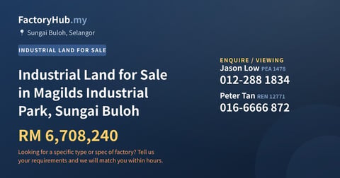 Land For Sale - Industrial Land for Sale in Magilds Industrial Park, Sungai Buloh - Sungai Buloh, Selangor