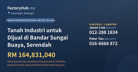 Tanah Untuk Dijual - Tanah Industri untuk Dijual di Bandar Sungai Buaya, Serendah - Serendah, Selangor