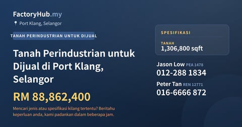 Tanah Untuk Dijual - Tanah Perindustrian untuk Dijual di Port Klang, Selangor - Port Klang, Selangor
