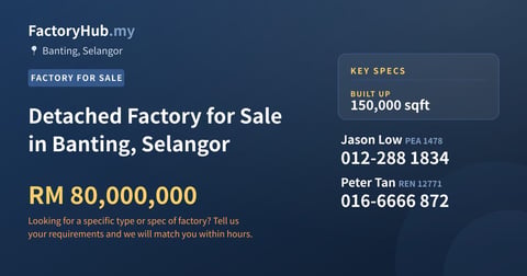 Factory For Sale - Detached Factory for Sale in Banting, Selangor - Banting, Selangor