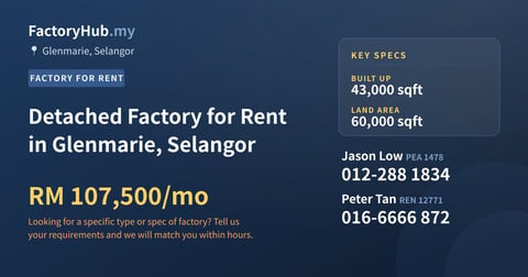 Factory For Rent - Detached Factory for Rent in Glenmarie, Selangor - Glenmarie, Selangor