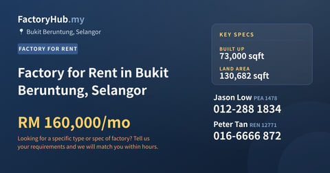Factory For Rent - Factory for Rent in Bukit Beruntung, Selangor - Bukit Beruntung, Selangor