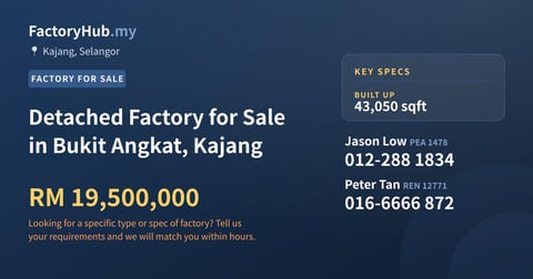 Factory For Sale - Detached Factory for Sale in Bukit Angkat, Kajang - Kajang, Selangor