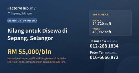 Kilang Untuk Disewa - Kilang untuk Disewa di Sepang, Selangor - Sepang, Selangor