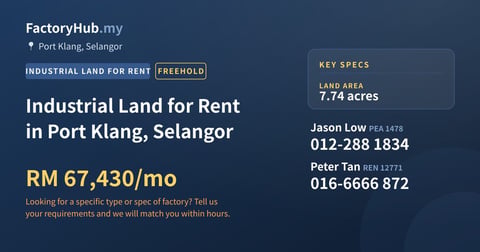 Land For Rent - Industrial Land for Rent in Port Klang, Selangor - Port Klang, Selangor
