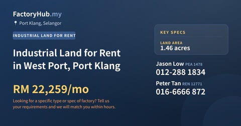Land For Rent - Industrial Land for Rent in West Port, Port Klang - Port Klang, Selangor