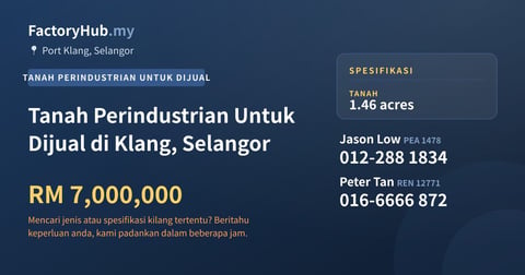 Tanah Untuk Dijual - Tanah Perindustrian Untuk Dijual di Klang, Selangor - Port Klang, Selangor