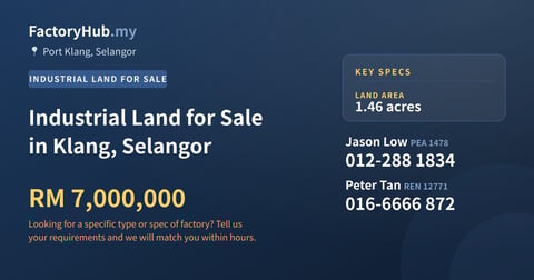 Land For Sale - Industrial Land for Sale in Klang, Selangor - Port Klang, Selangor