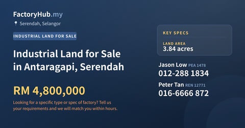 Land For Sale - Industrial Land for Sale in Antaragapi, Serendah - Serendah, Selangor