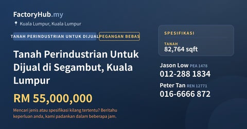 Tanah Untuk Dijual - Tanah Perindustrian Untuk Dijual di Segambut, Kuala Lumpur - Kuala Lumpur, Kuala Lumpur