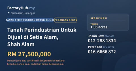 Tanah Untuk Dijual - Tanah Perindustrian Untuk Dijual di Setia Alam, Shah Alam - Shah Alam, Selangor