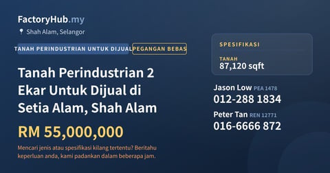 Tanah Untuk Dijual - Tanah Perindustrian 2 Ekar Untuk Dijual di Setia Alam, Shah Alam - Shah Alam, Selangor