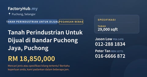 Tanah Untuk Dijual - Tanah Perindustrian Untuk Dijual di Bandar Puchong Jaya, Puchong - Puchong, Selangor