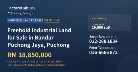 Land For Sale - Freehold Industrial Land for Sale in Bandar Puchong Jaya, Puchong - Puchong, Selangor