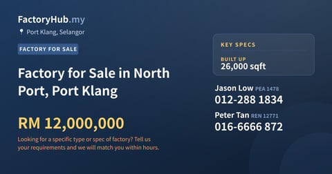 Factory For Sale - Factory for Sale in North Port, Port Klang - Port Klang, Selangor