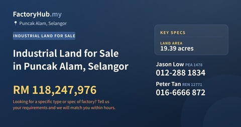 Land For Sale - Industrial Land for Sale in Puncak Alam, Selangor - Puncak Alam, Selangor