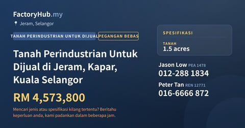 Tanah Untuk Dijual - Tanah Perindustrian Untuk Dijual di Jeram, Kapar, Kuala Selangor - Jeram, Selangor
