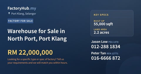 Factory For Sale - Warehouse for Sale in North Port, Port Klang - Port Klang, Selangor
