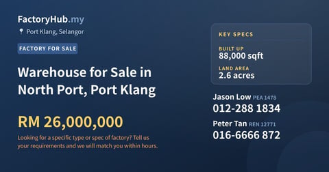 Factory For Sale - Warehouse for Sale in North Port, Port Klang - Port Klang, Selangor