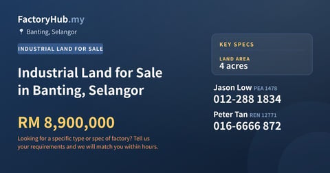 Land For Sale - Industrial Land for Sale in Banting, Selangor - Banting, Selangor