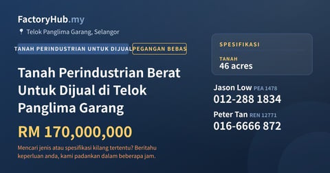 Tanah Untuk Dijual - Tanah Perindustrian Berat Untuk Dijual di Telok Panglima Garang - Telok Panglima Garang, Selangor