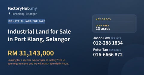 Land For Sale - Industrial Land for Sale in Port Klang, Selangor - Port Klang, Selangor