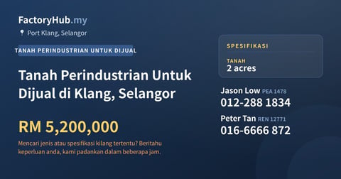 Tanah Untuk Dijual - Tanah Perindustrian Untuk Dijual di Klang, Selangor - Port Klang, Selangor