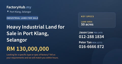 Land For Sale - Heavy Industrial Land for Sale in Port Klang, Selangor - Port Klang, Selangor