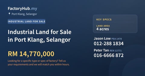 Land For Sale - Industrial Land for Sale in Port Klang, Selangor - Port Klang, Selangor