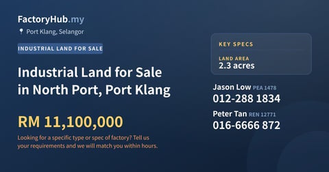 Land For Sale - Industrial Land for Sale in North Port, Port Klang - Port Klang, Selangor