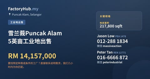 土地 出售 - 雪兰莪Puncak Alam 5英亩工业地出售 - Puncak Alam, Selangor