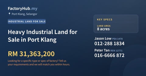 Land For Sale - Heavy Industrial Land for Sale in Port Klang - Port Klang, Selangor