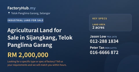 Land For Sale - Agricultural Land for Sale in Sijangkang, Telok Panglima Garang - Telok Panglima Garang, Selangor