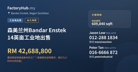 土地 出售 - 森美兰州Bandar Enstek 14英亩工业地出售 - Bandar Enstek, Negeri Sembilan