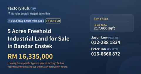 Land For Sale - 5 Acres Freehold Industrial Land for Sale in Bandar Enstek - Bandar Enstek, Negeri Sembilan