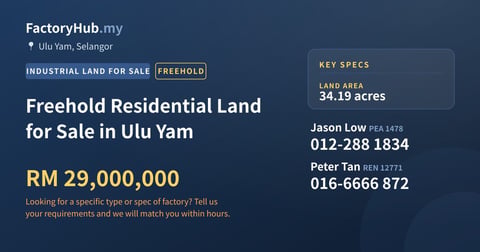 Land For Sale - Freehold Residential Land for Sale in Ulu Yam - Ulu Yam, Selangor