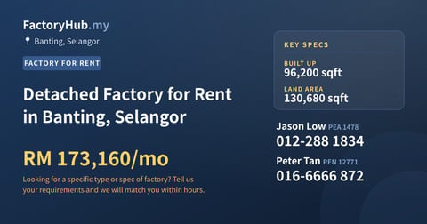 Factory For Rent - Detached Factory for Rent in Banting, Selangor - Banting, Selangor