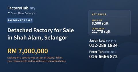 Factory For Sale - Detached Factory for Sale in Shah Alam, Selangor - Shah Alam, Selangor