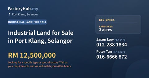 Land For Sale - Industrial Land for Sale in Port Klang, Selangor - Port Klang, Selangor