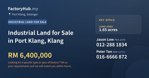 Land For Sale - Industrial Land for Sale in Port Klang, Klang - Port Klang, Selangor