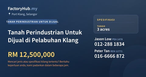 Tanah Untuk Dijual - Tanah Perindustrian Untuk Dijual di Pelabuhan Klang - Port Klang, Selangor