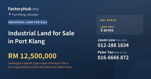 Land For Sale - Industrial Land for Sale in Port Klang - Port Klang, Selangor