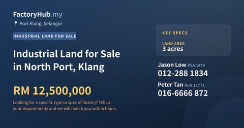 Land For Sale - Industrial Land for Sale in North Port, Klang - Port Klang, Selangor