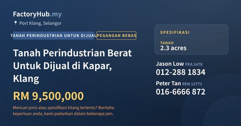 Tanah Untuk Dijual - Tanah Perindustrian Berat Untuk Dijual di Kapar, Klang - Port Klang, Selangor