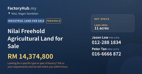 Land For Sale - Nilai Freehold Agricultural Land for Sale - Nilai, Negeri Sembilan